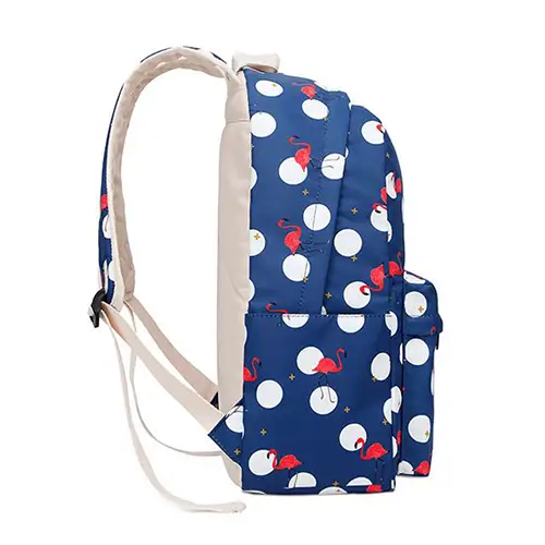 3-Piece Water-Resistant Student Backpack Set with Playful Polka Dot Design